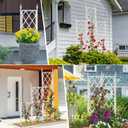 5.25FT Garden Trellis for Climbing Plants Outdoor,White Iron Pipe Support Fence,Metal Wall Lattice Climbing Frame for Potted Plants Indoor for Ivy Vines Vegetable Flower, Patio, Lawn, Yard, Backyard