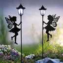 ZKLiLi Fairy Solar Garden Light,Outdoor Garden Fairy Decor Waterproof Large Hanging Lantern Decorations for Patio Yard Porch Lawn Pathway Statues Outdoor Decor GiftsWhite Light