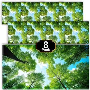Aheroi Light Covers, 8 Pcs 4 x 2 FT Fluorescent Light Covers, Magnetic Light Covers for Ceiling Lights, Classroom Drop Ceiling Light Cover Florescent Led Light Shade Room School Office Decor(Forest) (8 Pack, Forest Style 8Pcs)