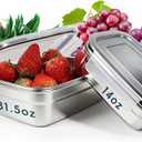 2PCS 304 Stainless Steel Food Containers with Airtight Leakproof Lids, Stackable Bento Box for Professional Meal Prep, Reusable Lunch Containers for Office & Gym, Stackable, Oven/Dishwasher Safe