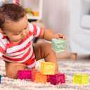 B. toys Baby Blocks Stacking & Building Toys for Babies 10 Soft & Educational Blocks Numbers, Shapes, Colors, Animals One Two Squeeze 6+ Months
