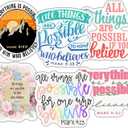 (6 PCS) Mark 9 23 All Things are Possible Christian, Bible Verse Sticker Waterproof Vinyl Decal Size 3"