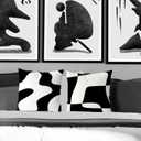 KEUSPI Black and White Throw Pillow Cover 24x24 Modern Abstract Neutral Art Pillow Cover Set of 2, Black White Abstarct Pillow Case Decor for Home Living Room Couch