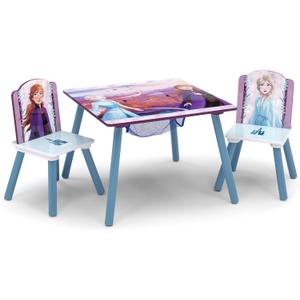 Delta Children Kids Table and Chair Set With Storage (2 Chairs Included) - Ideal for Arts & Crafts, Snack Time, Homeschooling, Homework & More, Disney Frozen II