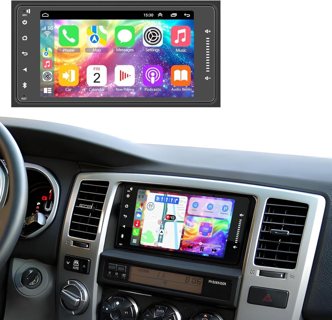 Android 13 Car Radio for Toyota 4Runner 2003-2009/Tundra 2003-2006/Sequoia 2003-2007, 7 Inch IPS Screen Stereo with CarPlay Android Auto WiFi Bluetooth GPS Navigation Touch Screen Head Unit 4+64GB
