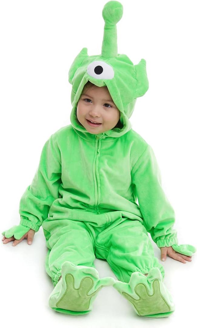 HSCTEK Baby Alien Costume for Boys Girls, Infant Halloween Onesie for Toddler Newborn 9-12 Months