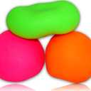 JA-RU Stretchy Ball (Pack of 3) The Original Dough Ball Fidget Toy Pack Stretchy Squishy Toys Bouncy Ball Set for Kids and Adults Soft Bounce Stress Ball Therapy Ball Doh Pull and Stretch 401-3C, Small
