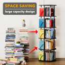 SpaceAid 5 Tier Rotating Bookshelf Tower, 360 Display Stackable Spinning Bookcase, Space Saving Revolving Round Book Shelf, Floor Standing Swivel Corner Organizer, Black, 5 Tier, 55.1" H