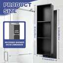LEIFIDE 36 x 12 Inch 3 Tiers Shower Niche 304 Stainless Steel Shower Niche No Tile Needed, Recessed Shelf for Bathroom Wall, Home Bathroom Storage, Matte Black