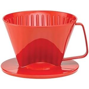 Fino Pour-Over Coffee Brewing Filter Cone, Number 1-Size, Red, Brews 1 to 2-Servings