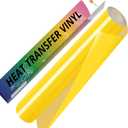 HTVRONT Yellow HTV Vinyl Roll - 12" x 10ft Yellow Iron on Vinyl for All Cutter Machine & Silhouette Cameo, Heat Transfer Vinyl Rolls for t Shirts - Easy to Cut & Weed for Heat Vinyl Design