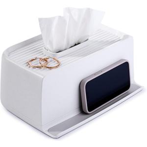 YouCopia The Ledge Tissue Holder, Rectangular, Box Cover with Storage for Phones, Jewelry, Makeup and Accessories for Night Stand, Desk and Bathroom Organization