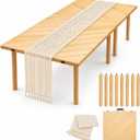 Low Folding Picnic Table Wood, 30x60" 8 foots, Large Portable Picnic Table