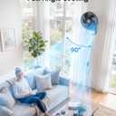10 Inch Wall Mount Fan with Light and Remote Control – 90° Oscillating RV Fan, 4 Speeds Quiet Motor, 180° Manual Tilt, Timer Setting for Bedroom, Dorm, Home Office, Small Spaces