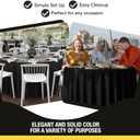 Party Solids 12-Pack Black Round Plastic Tablecloth Disposable Size: 108 Inches Round Plastic Table Cloths for Parties, Picnics & Formal Events