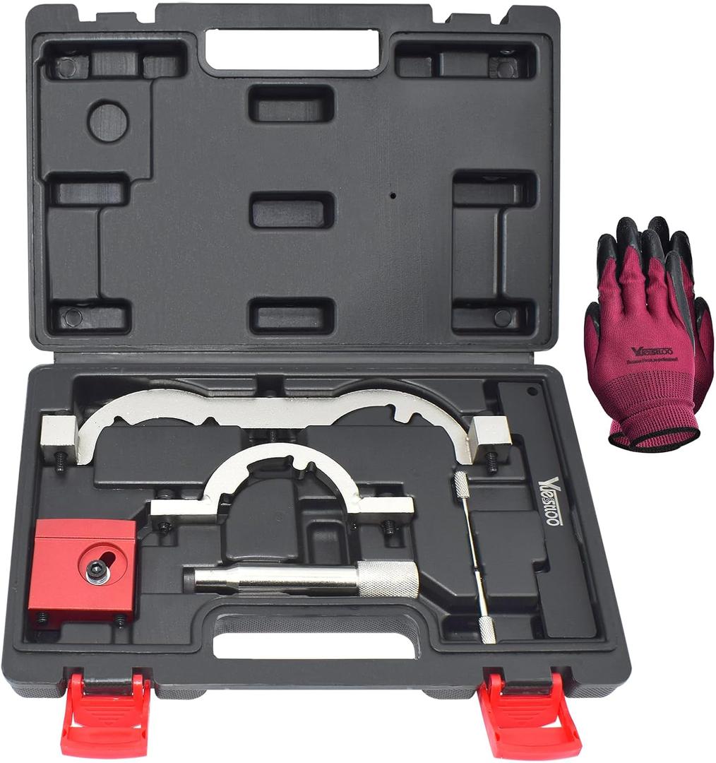 Turbo Engine Timing Tool Kit for Vauxhall Opel Chevy Chevrolet Aveo Cruze Orlando Adam Ampera Astra J Cascada 1.0 1.2 1.4 L, Camshaft Holding Locking Tool Set with Gloves