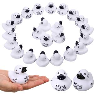 Sotiff 24 Pcs Musical Notes Rubber Ducks Bulk Music Mini Rubber Duckies White Black Ducks for Music Party Decor Birthday Decoration Choir Gift Musical Bridal Shower Supply(White)