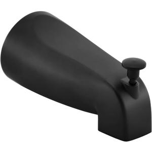 Slip Fit Tub Spout with Pull-Up Diverter for 1/2 inch Copper Tube, Matte Black