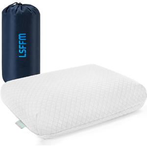 Camping Pillow Lightweight, Easy to Carry, Memory Foam Travel Pillow, Backpacking Pillows, Portable Pillows with Travel Storage Bag, Removable Pillow Cover (White)