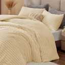 BEDELITE Fleece King Comforter Set -Super Soft & Warm Fluffy Beige Bedding, Luxury Fuzzy Heavy Bed Set for Winter with 2 Pillow Cases