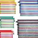 10 Pcs Mesh Zipper Pouch Bags Waterproof Zipper Bags 5 Sizes, 5 Colors Small Zippers Pouch for Purse Mesh Toiletry Bag for Offices Supplies Accessories Home Organize and Travel Storage