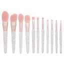 Professional Makeup Brushes Set 11PCS Bling Rhinestone Face Cosmetics Blending Liquid Foundation Powder Concealer Eye Shadows Make Up Beauty Tool Glitter (White)