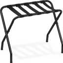 HOOBRO Luggage Rack, Metal Foldable Suitcase Stand for Guest Room, Holds up to 100 lb, 27 x 15.3 x 22 Inches, Steel Frame, Nylon Straps, Hotel, Bedroom, Closet, Black BK02XL01