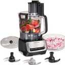 Hamilton Beach Stack & Snap Food Processor and Vegetable Chopper, Stainless Steel Blades, 14 Cup + 4-Cup Mini Bowls, 3-Speed 500 Watt Motor, Black (70585)