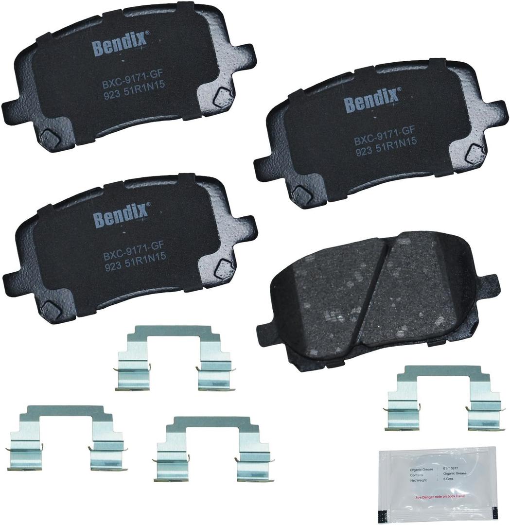 Bendix Priority1 CFC923 Ceramic Front Brake Pads for Pontiac Vibe 2008-2003, Toyota Corolla 2008-2003, Matrix 2008-2003