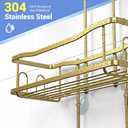 Aitatty Hanging Shower Caddy Bathroom Organizer: Rustproof Shower Shelf Racks Over Shower Head - No Drilling Inside Bath Shower Rack Shelves Over Showerhead for Shampoo with Soap Holder Gold