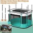 Portable Cat Playpen, 8-Rod Reinforced Kitten Dog Playpens, Foldable Play Pen for Indoor Cats Enclosed Pet Puppy Doggy Outdoor, Collapsible Tent Kennel Cage House(32"x24"x22")