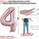 2 x GOER 2 Pcs 42 Inch Rose Gold Foil Balloons Number 4,Huge Number Balloons for 4th 44th Birthday Party Supplies Anniversary Decorations