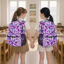 Kids Backpack with Lunch Box Set, 3-in-1 Geometric School Bag for Girls & Boys, Lightweight Waterproof for Elementary Middle School Students