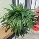 Fake Ferns, 48in Large Artificial Ferns for Outdoors & Indoors, 88 Fronds Lifelike Silk Faux Fern Greenery Plants Ideal for Porch Planters Windowsill Garden Home Decor, Potted or Hanging, UV Resistant