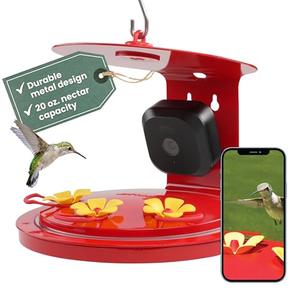 Perky-Pet Smart Bird Feeder with Camera for Hummingbirds - 20 oz Nectar Capacity, Motion Activated 1080p HD, WIi Fi, Camera Feeder Gift Idea
