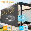 12'W x 8'H Gray Outdoor Roller Shade with Crank Wand Patio Shades Roll up, Privacy Protection & UV Blocking for Pergola | Gazebo, 144"W x 96"H