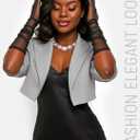 LATTEMARMALATTE Long Mesh Elbow Length Sheer Gloves - 1920s Opera Tulle Halloween Party Accessories Women Fashion (Black)