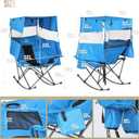 Nice C Rocking Camping Chair with Canopy, XL Oversized Folding Rocker for Adult, Outdoor Umbrella Chair with Shade, Cup Holder, Cooler Bag, Carry Bag, for Sports, Patio, Backyard (1 Pack, Blue)