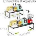 Jojocross Adjustable Stackable Metal Storage Shelf Organizer - Expandable Wire Rack with Perforations for Kitchen, Pantry, Bathroom, Cabinet & Office-Compact, Durable & Sturdy (3PACKS/Large/Black)