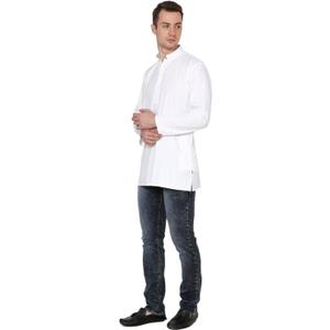 Royal Casual Linen Cotton Traditional Wear Mens Short Kurta White Dress ,M