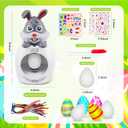 Dendrim Easter Egg Decorating Kit for Kids, 32Pcs Cute Bunny Egg Decorator Rotator Gifts Crafts with Coloring Markers Fake Eggs Strings Make A Face Stickers for Party Supplies, Birthday, Egg Hunt Game