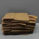 XPCARE 100Pcs Paper Gift Bags 5.25x3.25x8.25'', Small Paper Bag with Handles Bulk Shopping,Kraft,Retail,Party Bags for Small Business (Brown)