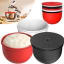 6 QT Silicone Bowl Liners for KitchenAid Mixers (3-Piece Set) - Adjustable Fermentation Hole Lid