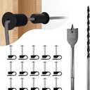 Starlink Cable Routing Kit,Starlink Cable Installation Kit,Starlink Mounting Accessories,2* Grommets, 1" Spade Drill Bit, 5/16" Drill Bit, 15 Wall Clamps (Black)