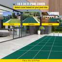 VEVOR Pool Safety Cover, Fits 16x32ft Rectangular Inground Winter Swimming Pools, with 4x8ft Center End Step, Triple Stitched, High Strength Mesh PP, Great Rain Permeability, Installation Hardware, Green 