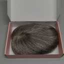 REECHO Real Human Hair Topper, 10 inch Women Hair Toppers for Thinning Hair, 100 Percent Human Hair Large Coverage Natural Hairpiece Wiglet, Butterfly Base 5"x4.8", Light Gray 