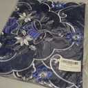 GRANDDECO Holiday Christmas Table Runner 13"x54", Cutwork Embroidered Floral Christmas Blue Candles Dresser Scarf Table Topper for Home Dining Xmas Tabletop Decoration