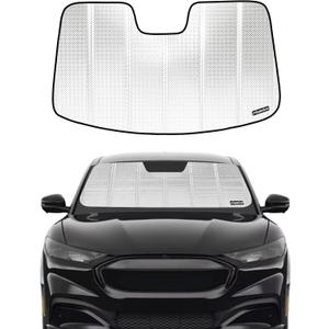 Windshield Sun Shade for Ford Mustang Mach-E 2021-2025. Reflective Aluminum Film Front Window Sunshade - BLAZBLOCK