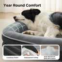 Bedsure Orthopedic Dog Bed Medium Size Dog - 360 Oval Bolster Medium Dogs Beds for Senior Dogs with Waterproof Washable Cover, Comfort Pet Sofa Couch with Ultra-Soft Fleece, Grey, 30"