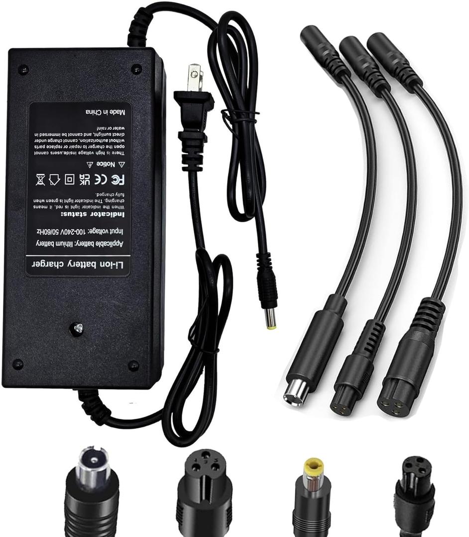 42V 2A 4-in-1 (4 Plugs) Replacement Scooter Charger for Jetson,Gotrax,Razor,Brid,Swagtron,Segway, Sisigad,Hiboy,Ninebot 36V Lithium-ion Battery